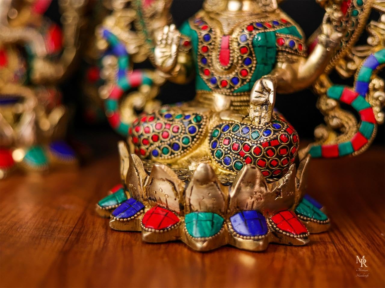 Mridaya Brass Lakshmi Ganesh Statue - 25 Cm Intricately Crafted Sculpture For New Beginnings, Wealth & Prosperity | Laxmi Ganesh